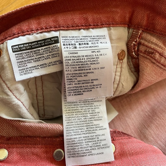 Levi’s 501 White Oak Cone Denim Jeans Red Light Wash Button Fly Classic Colorful - Picture 5 of 14